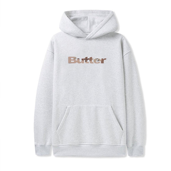 Butter Logo Camo Applique Pullover Hood Sweat A Capuche - Ash - Streetart.fr